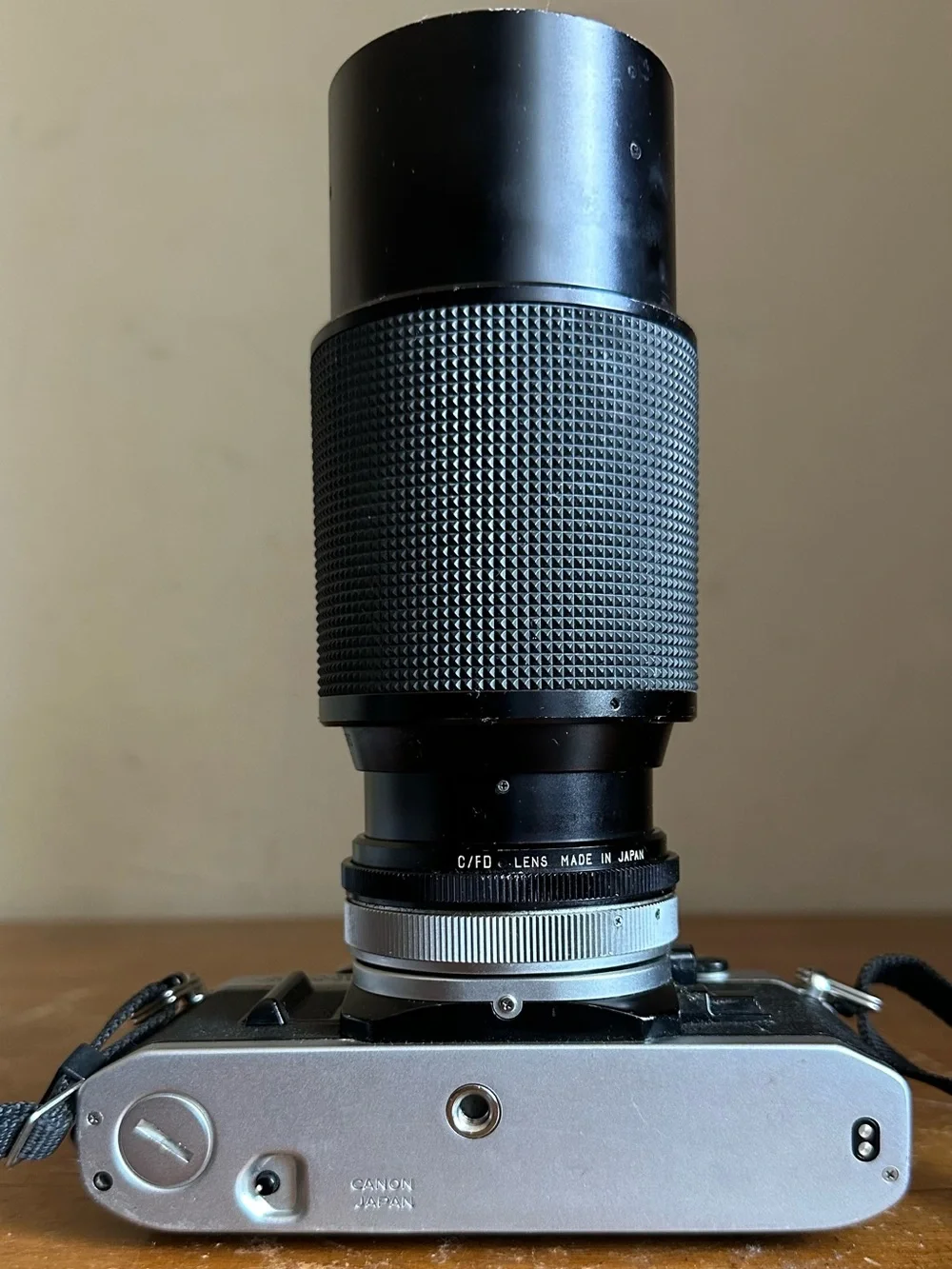 Canon AE-1 SLR 35mm Film Camera w/ Vivitar Macro Focusing Zoom 75-205mm Lens